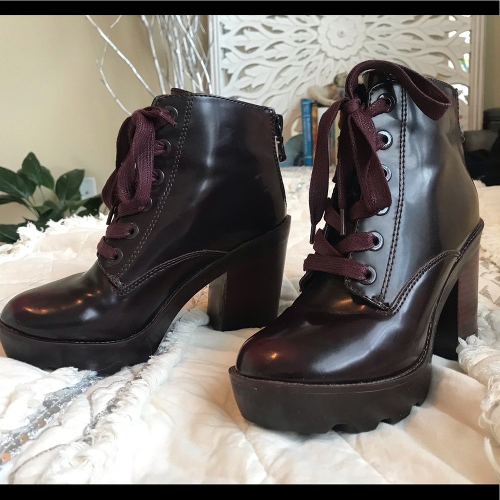 Burgundy Aldo heeled boots
